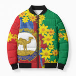 Afro Eritrea New Year Personalized Bomber Puffer Jacket Enkutatash Adey Abeba Flower Art