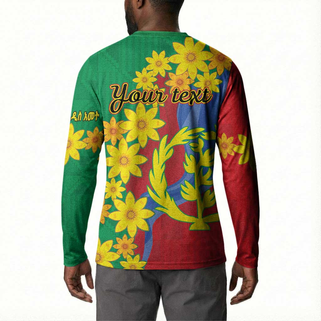 Afro Eritrea New Year Personalized Button Sweatshirt Enkutatash Adey Abeba Flower Art