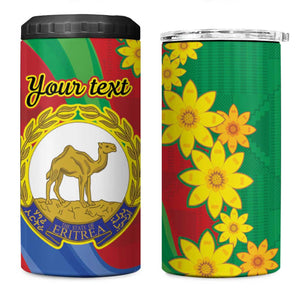 Afro Eritrea New Year Personalized 4 in 1 Can Cooler Tumbler Enkutatash Adey Abeba Flower Art