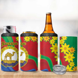 Afro Eritrea New Year Personalized 4 in 1 Can Cooler Tumbler Enkutatash Adey Abeba Flower Art