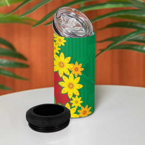 Afro Eritrea New Year Personalized 4 in 1 Can Cooler Tumbler Enkutatash Adey Abeba Flower Art