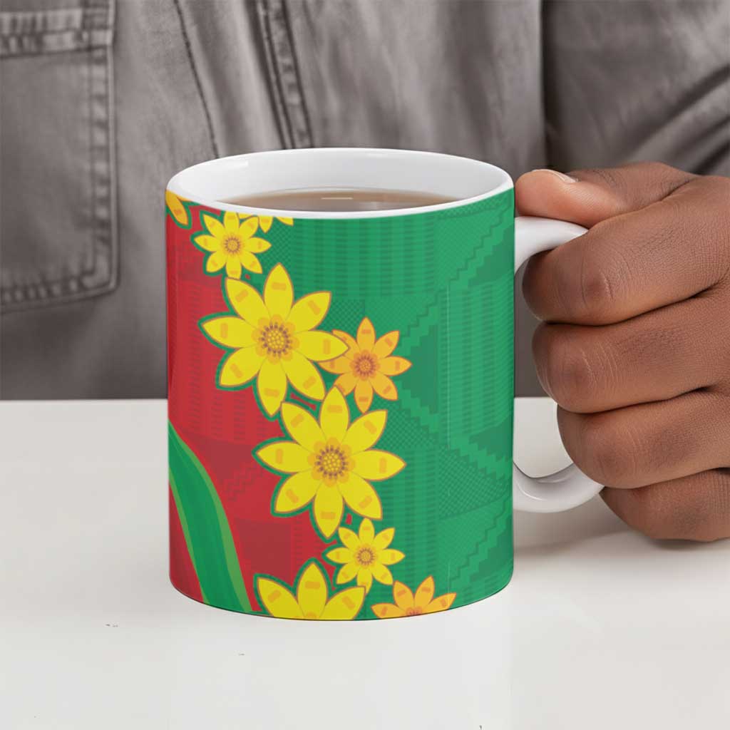 Afro Eritrea New Year Personalized Ceramic Mug Enkutatash Adey Abeba Flower Art