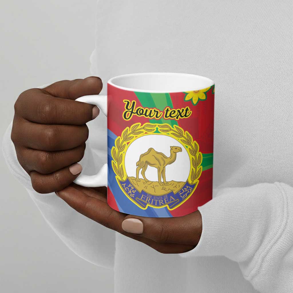 Afro Eritrea New Year Personalized Ceramic Mug Enkutatash Adey Abeba Flower Art
