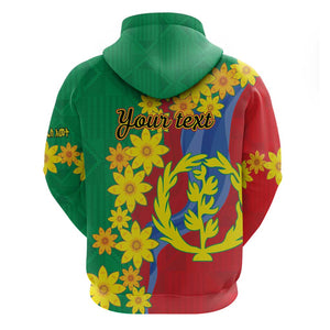 Afro Eritrea New Year Personalized Hoodie Enkutatash Adey Abeba Flower Art