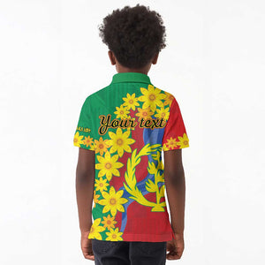 Afro Eritrea New Year Personalized Kid Polo Shirt Enkutatash Adey Abeba Flower Art