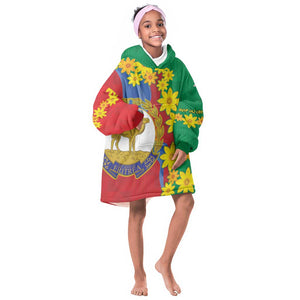 Afro Eritrea New Year Personalized KId Wearable Blanket Hoodie Enkutatash Adey Abeba Flower Art