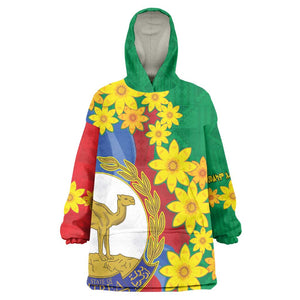 Afro Eritrea New Year Personalized KId Wearable Blanket Hoodie Enkutatash Adey Abeba Flower Art