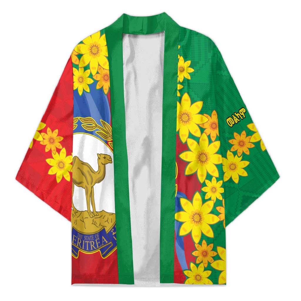 Afro Eritrea New Year Personalized Kimono Enkutatash Adey Abeba Flower Art