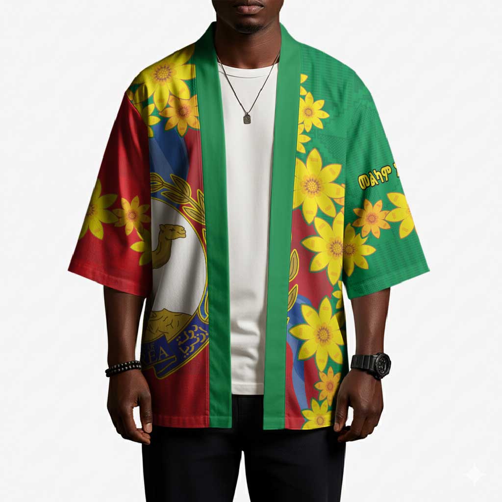 Afro Eritrea New Year Personalized Kimono Enkutatash Adey Abeba Flower Art