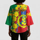 Afro Eritrea New Year Personalized Kimono Sleeve Blouse Enkutatash Adey Abeba Flower Art