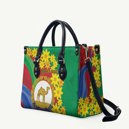 Afro Eritrea New Year Personalized Leather Bag Enkutatash Adey Abeba Flower Art