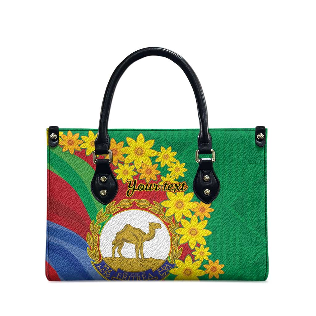 Afro Eritrea New Year Personalized Leather Bag Enkutatash Adey Abeba Flower Art