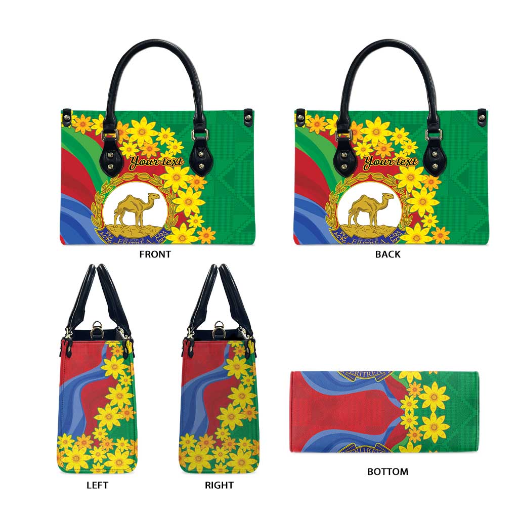 Afro Eritrea New Year Personalized Leather Bag Enkutatash Adey Abeba Flower Art