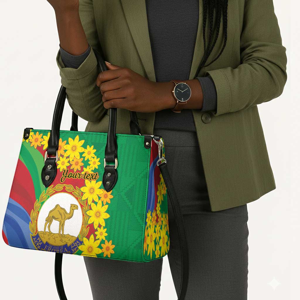 Afro Eritrea New Year Personalized Leather Bag Enkutatash Adey Abeba Flower Art