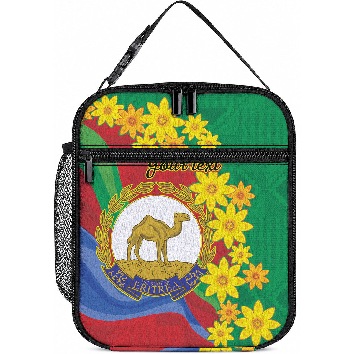 Afro Eritrea New Year Personalized Lunch Bag Enkutatash Adey Abeba Flower Art