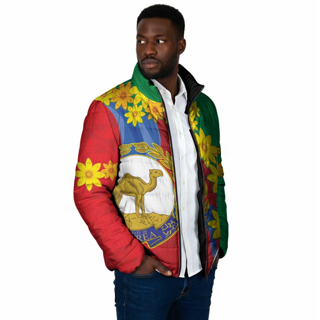 Afro Eritrea New Year Personalized Padded Jacket Enkutatash Adey Abeba Flower Art