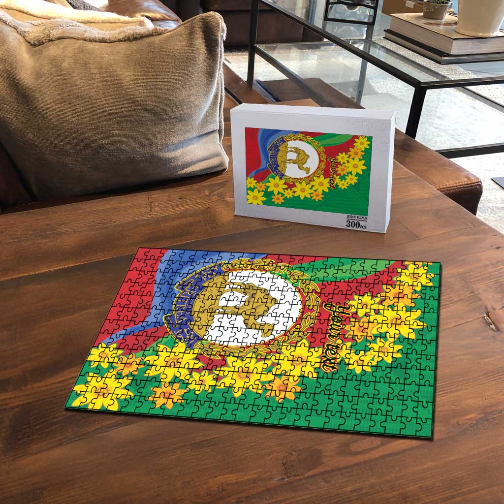 Afro Eritrea New Year Personalized Puzzle Enkutatash Adey Abeba Flower Art