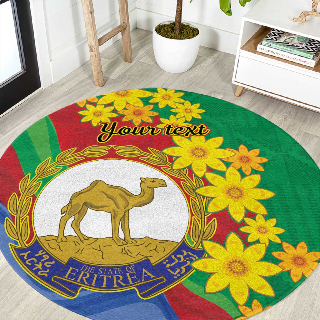 Afro Eritrea New Year Personalized Round Carpet Enkutatash Adey Abeba Flower Art