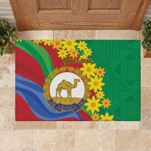 Afro Eritrea New Year Personalized Rubber Doormat Enkutatash Adey Abeba Flower Art