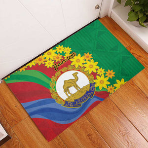 Afro Eritrea New Year Personalized Rubber Doormat Enkutatash Adey Abeba Flower Art