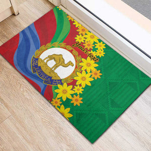 Afro Eritrea New Year Personalized Rubber Doormat Enkutatash Adey Abeba Flower Art