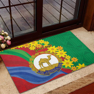 Afro Eritrea New Year Personalized Rubber Doormat Enkutatash Adey Abeba Flower Art