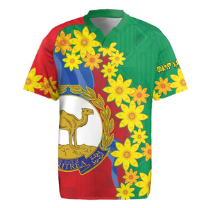 Afro Eritrea New Year Personalized Rugby Jersey Enkutatash Adey Abeba Flower Art