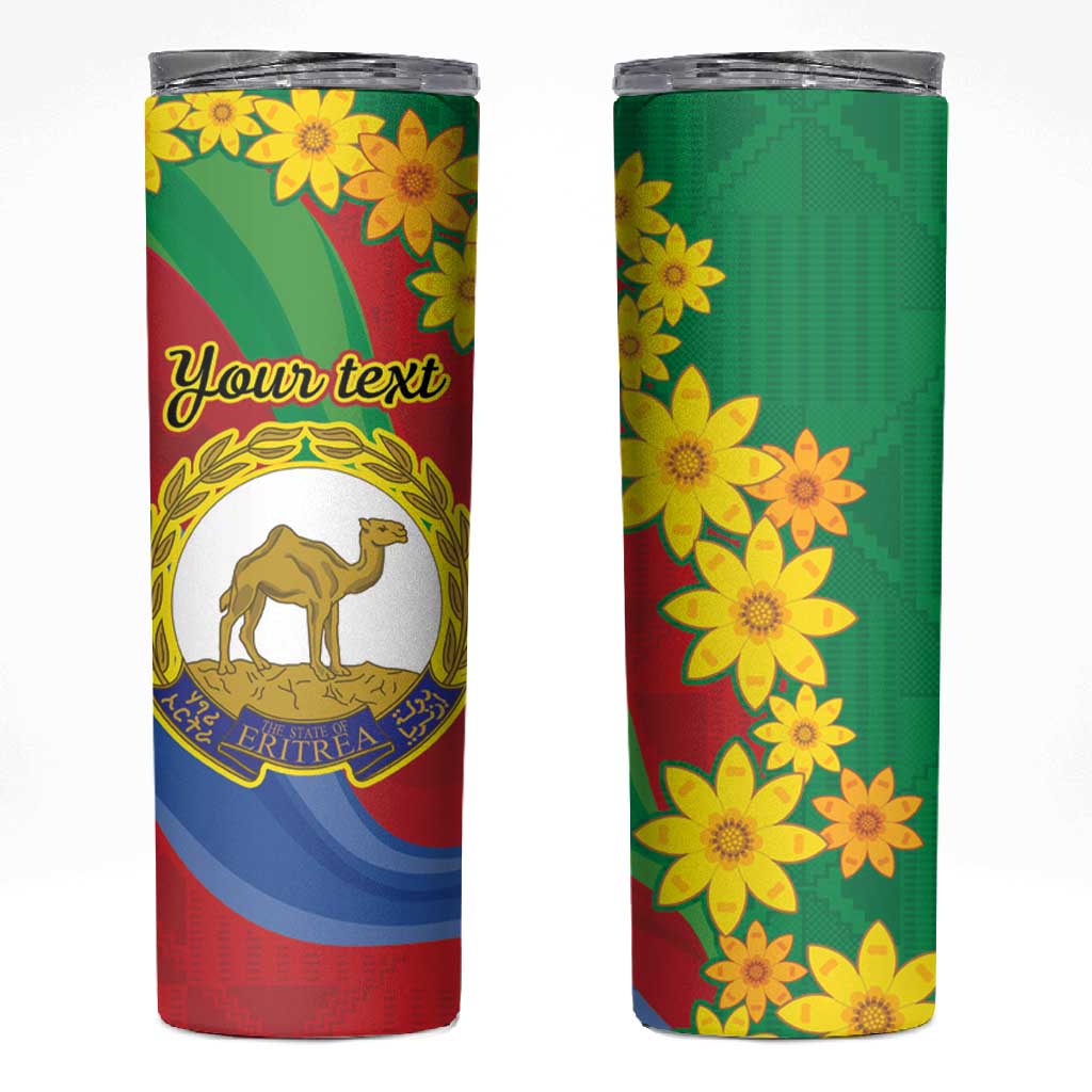 Afro Eritrea New Year Personalized Skinny Tumbler Enkutatash Adey Abeba Flower Art