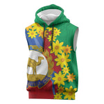 Afro Eritrea New Year Personalized Sleeveless Hoodie Enkutatash Adey Abeba Flower Art - African Pride