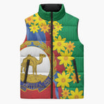 Afro Eritrea New Year Personalized Sleeveless Puffer Jacket Enkutatash Adey Abeba Flower Art