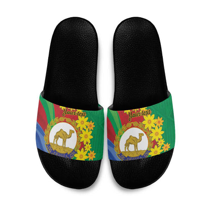 Afro Eritrea New Year Personalized Slide Sandals Enkutatash Adey Abeba Flower Art