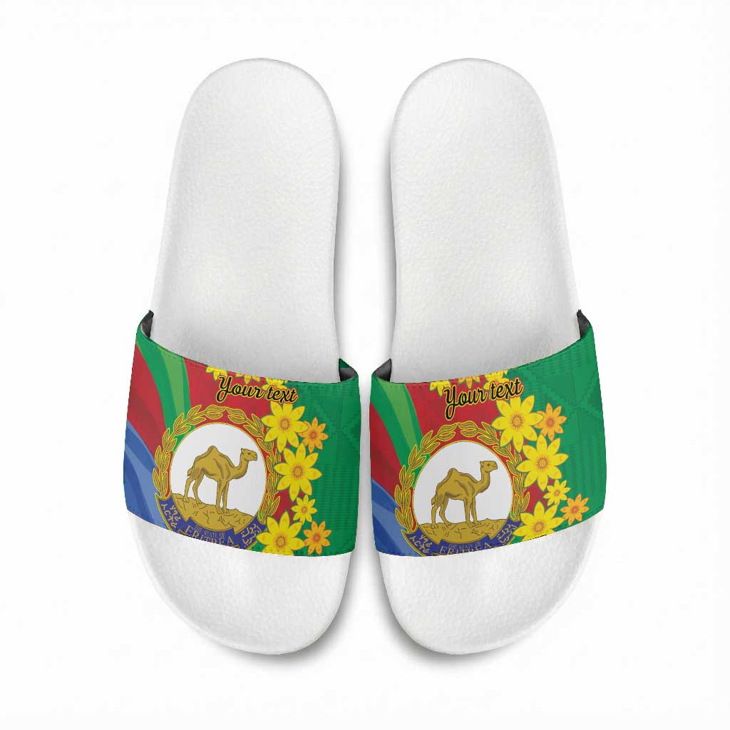 Afro Eritrea New Year Personalized Slide Sandals Enkutatash Adey Abeba Flower Art