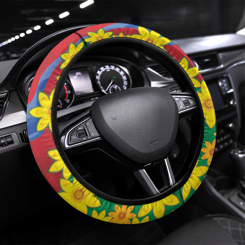 Afro Eritrea New Year Steering Wheel Cover Enkutatash Adey Abeba Flower Art