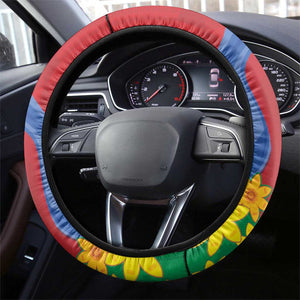 Afro Eritrea New Year Steering Wheel Cover Enkutatash Adey Abeba Flower Art