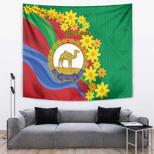 Afro Eritrea New Year Personalized Tapestry Enkutatash Adey Abeba Flower Art