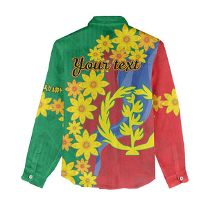 Afro Eritrea New Year Personalized Women Casual Shirt Enkutatash Adey Abeba Flower Art