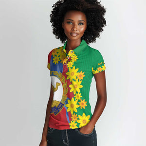 Afro Eritrea New Year Personalized Women Polo Shirt Enkutatash Adey Abeba Flower Art