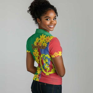 Afro Eritrea New Year Personalized Women Polo Shirt Enkutatash Adey Abeba Flower Art