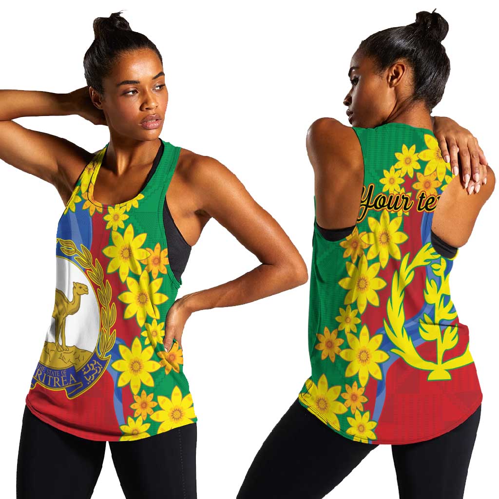 Afro Eritrea New Year Personalized Women Racerback Tank Enkutatash Adey Abeba Flower Art