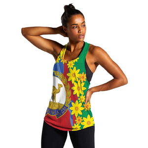 Afro Eritrea New Year Personalized Women Racerback Tank Enkutatash Adey Abeba Flower Art