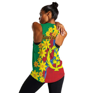 Afro Eritrea New Year Personalized Women Racerback Tank Enkutatash Adey Abeba Flower Art