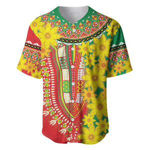 Afro Ethiopian New Year Baseball Jersey Enkutatash Adey Abeba Flower Art