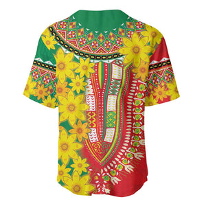 Afro Ethiopian New Year Baseball Jersey Enkutatash Adey Abeba Flower Art