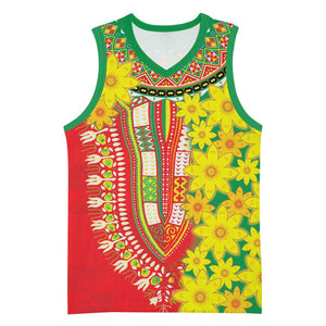 Afro Ethiopian New Year Basketball Jersey Enkutatash Adey Abeba Flower Art LT9
