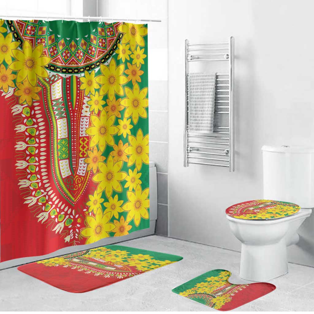 Afro Ethiopian New Year Bathroom Set Enkutatash Adey Abeba Flower Art