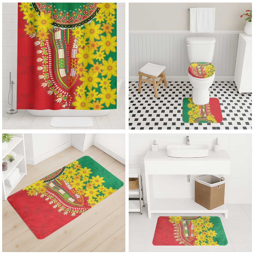 Afro Ethiopian New Year Bathroom Set Enkutatash Adey Abeba Flower Art