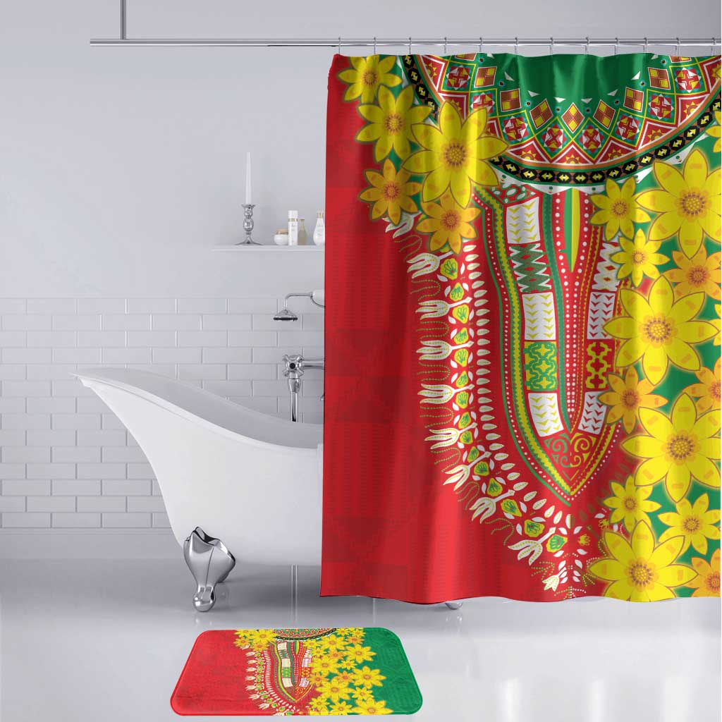Afro Ethiopian New Year Bathroom Set Enkutatash Adey Abeba Flower Art