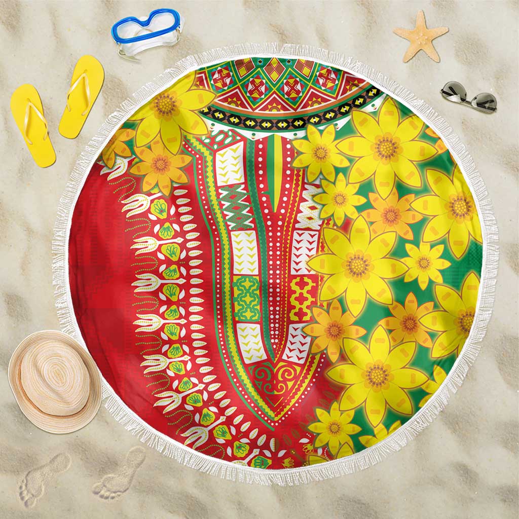 Afro Ethiopian New Year Beach Blanket Enkutatash Adey Abeba Flower Art