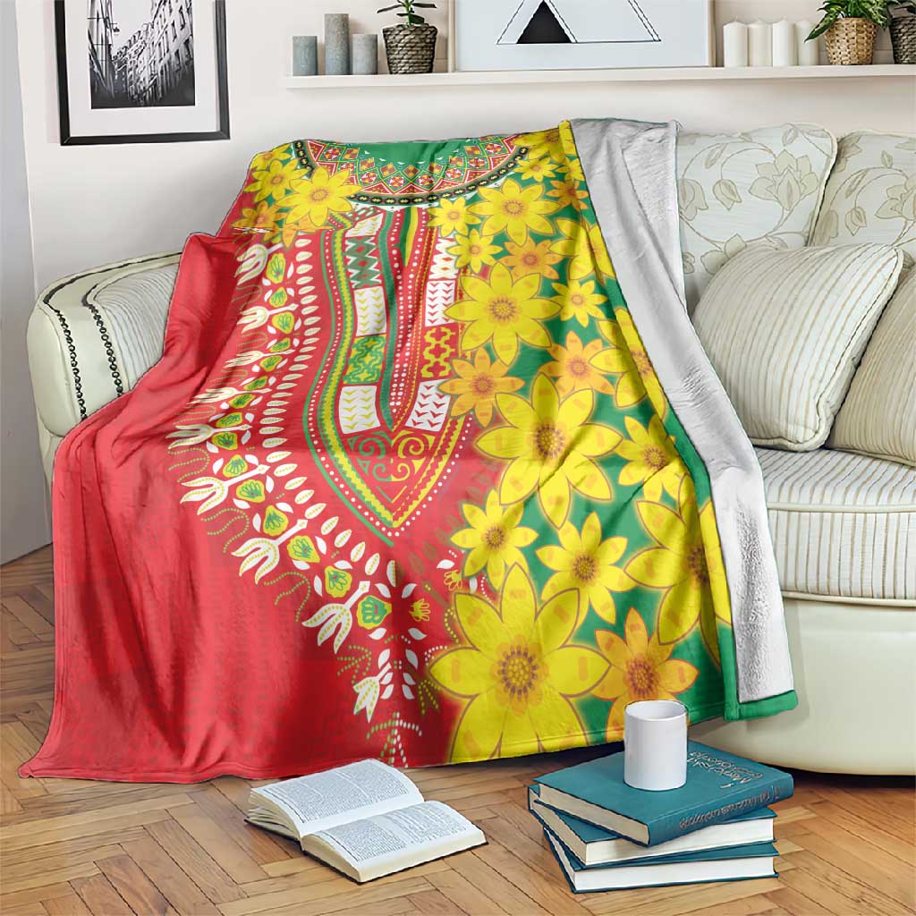 Afro Ethiopian New Year Blanket Enkutatash Adey Abeba Flower Art