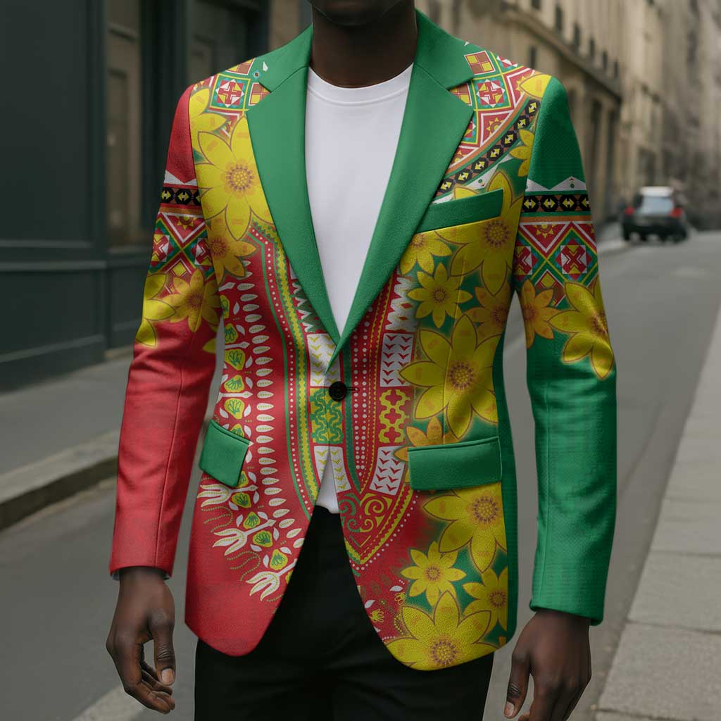 Afro Ethiopian New Year Blazer Enkutatash Adey Abeba Flower Art
